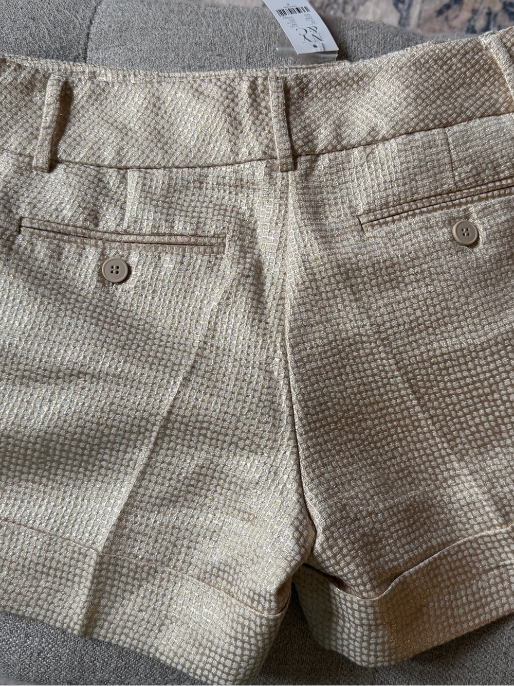 New York & Company Gold Textured Shorts - Picture 2 of 5